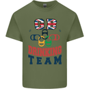 GB Drinking Team Funny Stag Do Doo Beer Mens Cotton T-Shirt Tee Top Military Green