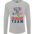 GB Drinking Team Funny Stag Do Doo Beer Mens Long Sleeve T-Shirt Sports Grey
