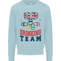 GB Drinking Team Funny Stag Do Doo Beer Mens Sweatshirt Jumper Light Blue