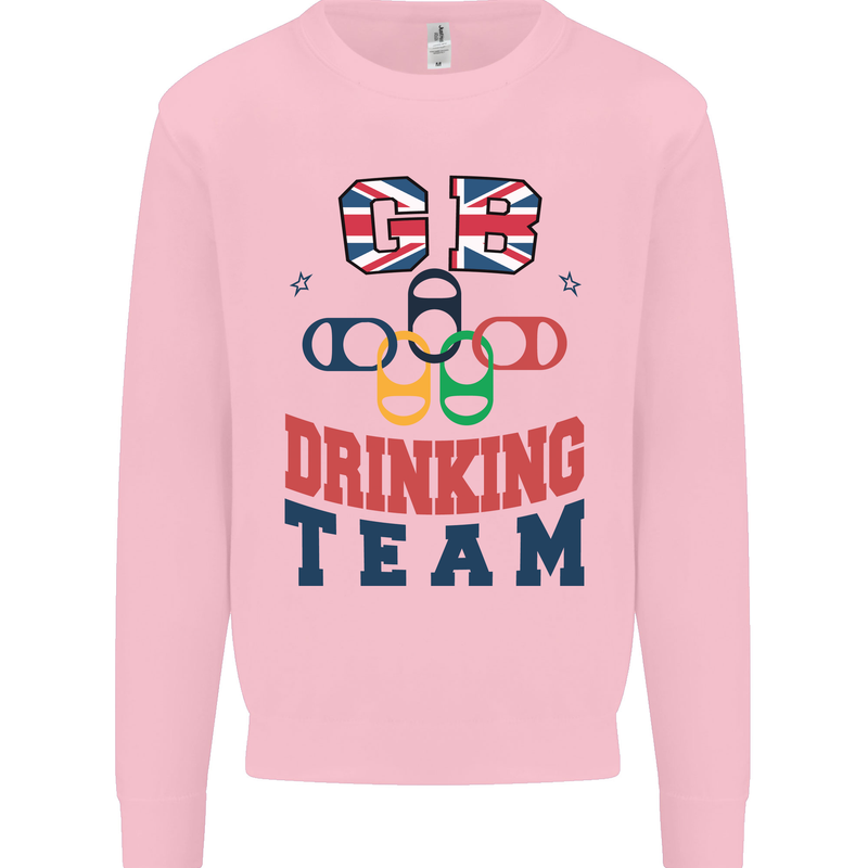 GB Drinking Team Funny Stag Do Doo Beer Mens Sweatshirt Jumper Light Pink