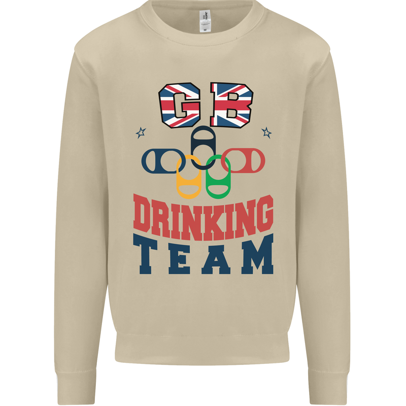 GB Drinking Team Funny Stag Do Doo Beer Mens Sweatshirt Jumper Sand