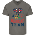 GB Drinking Team Funny Stag Do Doo Beer Mens V-Neck Cotton T-Shirt Charcoal