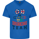 GB Drinking Team Funny Stag Do Doo Beer Mens V-Neck Cotton T-Shirt Royal Blue