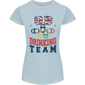 GB Drinking Team Funny Stag Do Doo Beer Womens Petite Cut T-Shirt Light Blue