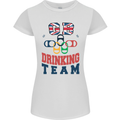 GB Drinking Team Funny Stag Do Doo Beer Womens Petite Cut T-Shirt White