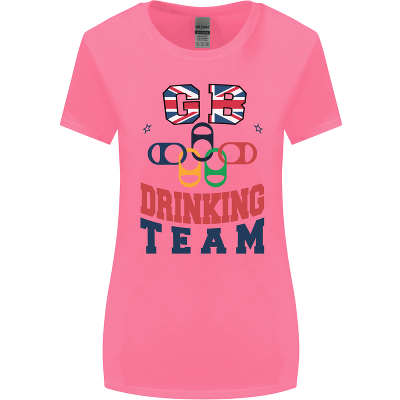 GB Drinking Team Funny Stag Do Doo Beer Womens Wider Cut T-Shirt Azalea