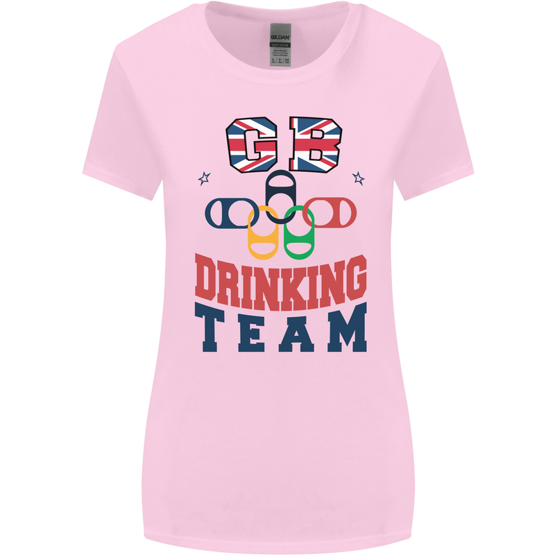 GB Drinking Team Funny Stag Do Doo Beer Womens Wider Cut T-Shirt Light Pink