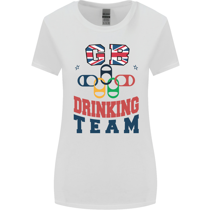GB Drinking Team Funny Stag Do Doo Beer Womens Wider Cut T-Shirt White