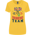 GB Drinking Team Funny Stag Do Doo Beer Womens Wider Cut T-Shirt Yellow