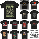 Guitar T-Shirt Mens Electric Acoustic Bass Funny Music Tshirt Tee Top 5