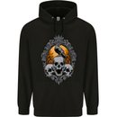 Gagak and Skulls Gothic Biker Crow Birds Mens 80% Cotton Hoodie Black