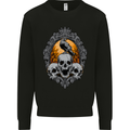 Gagak and Skulls Gothic Biker Crow Birds Mens Sweatshirt Jumper Black