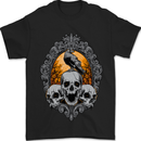 Gagak and Skulls Gothic Biker Crow Birds Mens T-Shirt 100% Cotton Black