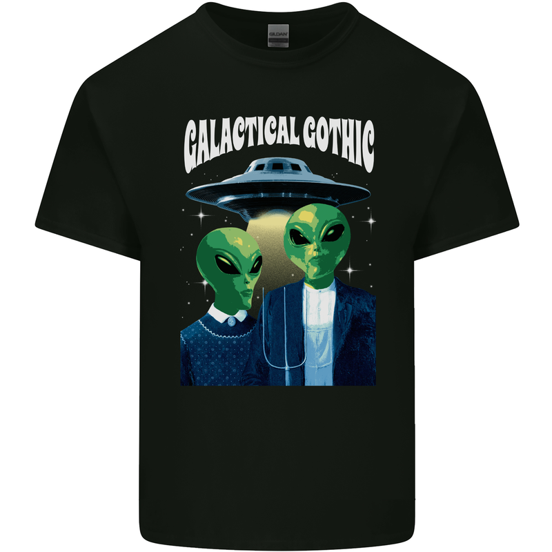 Galactic Gothic Funny Alien UFO Goth Kids T-Shirt Childrens Black
