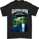 Galactic Gothic Funny Alien UFO Goth Mens T-Shirt 100% Cotton Black