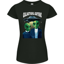 Galactic Gothic Funny Alien UFO Goth Womens Petite Cut T-Shirt Black
