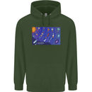 Galaxy Infographic Space Technology Planets Childrens Kids Hoodie Forest Green