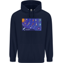Galaxy Infographic Space Technology Planets Childrens Kids Hoodie Navy Blue