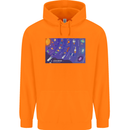 Galaxy Infographic Space Technology Planets Childrens Kids Hoodie Orange