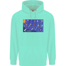 Galaxy Infographic Space Technology Planets Childrens Kids Hoodie Peppermint