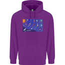 Galaxy Infographic Space Technology Planets Childrens Kids Hoodie Purple