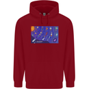 Galaxy Infographic Space Technology Planets Childrens Kids Hoodie Red