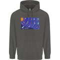 Galaxy Infographic Space Technology Planets Childrens Kids Hoodie Storm Grey
