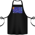 Galaxy Infographic Space Technology Planets Cotton Apron 100% Organic Black