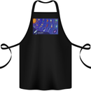 Galaxy Infographic Space Technology Planets Cotton Apron 100% Organic Black