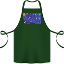 Galaxy Infographic Space Technology Planets Cotton Apron 100% Organic Forest Green