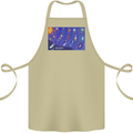 Galaxy Infographic Space Technology Planets Cotton Apron 100% Organic Khaki