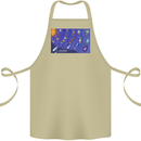 Galaxy Infographic Space Technology Planets Cotton Apron 100% Organic Khaki