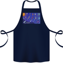 Galaxy Infographic Space Technology Planets Cotton Apron 100% Organic Navy Blue