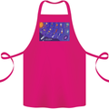 Galaxy Infographic Space Technology Planets Cotton Apron 100% Organic Pink