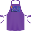 Galaxy Infographic Space Technology Planets Cotton Apron 100% Organic Purple