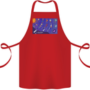 Galaxy Infographic Space Technology Planets Cotton Apron 100% Organic Red