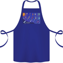 Galaxy Infographic Space Technology Planets Cotton Apron 100% Organic Royal Blue