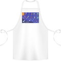 Galaxy Infographic Space Technology Planets Cotton Apron 100% Organic White