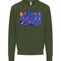 Galaxy Infographic Space Technology Planets Kids Sweatshirt Jumper Forest Green