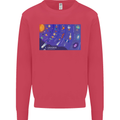 Galaxy Infographic Space Technology Planets Kids Sweatshirt Jumper Heliconia