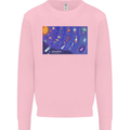 Galaxy Infographic Space Technology Planets Kids Sweatshirt Jumper Light Pink