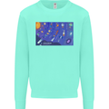 Galaxy Infographic Space Technology Planets Kids Sweatshirt Jumper Peppermint