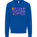 Galaxy Infographic Space Technology Planets Kids Sweatshirt Jumper Royal Blue