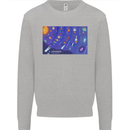 Galaxy Infographic Space Technology Planets Kids Sweatshirt Jumper Sports Grey