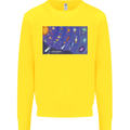Galaxy Infographic Space Technology Planets Kids Sweatshirt Jumper Yellow