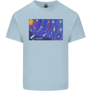Galaxy Infographic Space Technology Planets Kids T-Shirt Childrens Light Blue