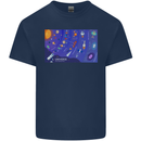 Galaxy Infographic Space Technology Planets Kids T-Shirt Childrens Navy Blue