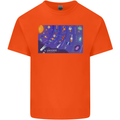 Galaxy Infographic Space Technology Planets Kids T-Shirt Childrens Orange