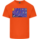 Galaxy Infographic Space Technology Planets Kids T-Shirt Childrens Orange