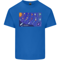 Galaxy Infographic Space Technology Planets Kids T-Shirt Childrens Royal Blue